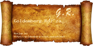 Goldemberg Róza névjegykártya